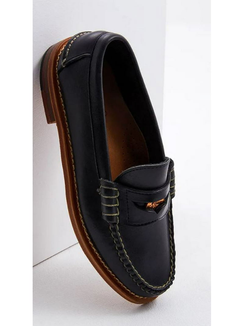 Polo Ralph Lauren Black Women's Latigo Leather Penny Loafers, 7B