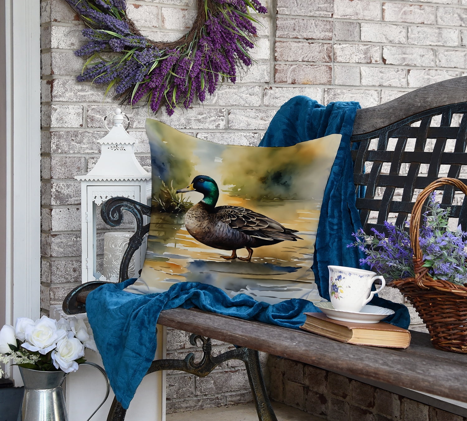 Black Duck Throw Pillow 18 in x 18 in