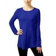 Alfani Petite Ribbed Swing Sweater (Modern Blue, PM)