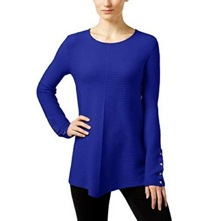 Alfani Petite Ribbed Swing Sweater (Modern Blue, PM)