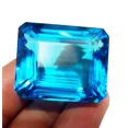 thumbnail image 2 of 250 Carat Blue Topaz Emerald Shape Glass Filled Stone Pendent Size Loose Gemstone, 2 of 2