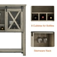 thumbnail image 3 of 46.5" Coffee Bar Cabinet with Sliding Barn Doors, Stemware Rack & 9-Bottle Wine Storage for Kitchen & Dining Room, 3 of 8