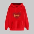 thumbnail image 2 of UPPADA Valentines Hooded Sweatshirt Women Love Heart Graphic Long Sleeve Hoodie Casual Pullover Top Perfect As A Gift for Her Red,L, 2 of 6