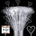 thumbnail image 5 of 9 inch Plastic Straight Head Floral Picks Flower Pick Card Holders Transparent Fork Shape Head Card Holders for Floral Arrangement (400Pcs, Heart Shape), 5 of 9