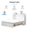 thumbnail image 2 of BALUS Modern Murphy Bed, Queen Size Cabinet Bed Frame with Shelves and USB Charging Station, Space-Saving Wall Bed for Guest Room, Apartment, White, 2 of 7