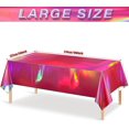 thumbnail image 2 of SINGOMON 2PCS Hot Pink Table Cloth Iridescent Tablecloth Pink Foil Table Cloth Disposable Tablecloth Plastic Table Cloths Rectangular Table Covers for Iridescent Decorations, Pink Party Decorations, 2 of 6