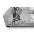 thumbnail image 2 of Rock and Roll Soft Flannel Fleece Throw Blanket, Pattern of Human Skull and Guitar Music, Cozy Plush for Indoor and Outdoor Use, 60" x 80", Grey Mustard, by Ambesonne, 2 of 5