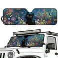 thumbnail image 2 of Uorisanigo Car Sun Shade UV Rays & Heat Protection Accessories for Jeep Wrangler, Foldable Floral Black Cat Windshield Shade for 1997-2017 Jeep Wrangler Rubicon Sahara TJ JK JKU 2/4 Doors, 2 of 7