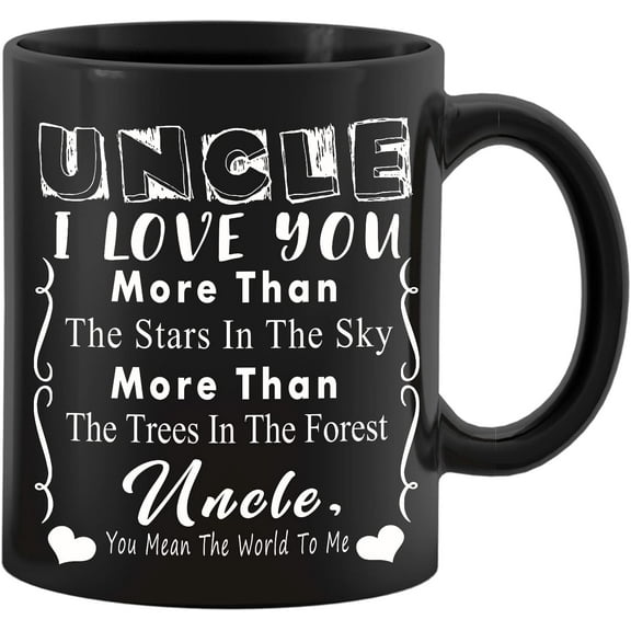 Uncle I Love You 11 Ounces Ceramic Mug Cup, Uncle Gift Coffee Tea Mug Cup, Home Office Decor, Uncle Birthday Christmas Father’s Day Gifts From Nephew Niece Kids