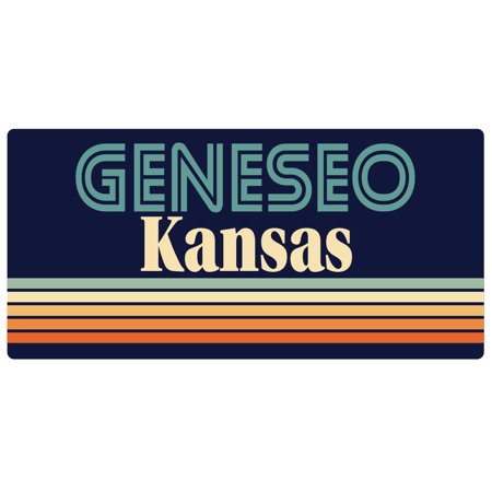 Geneseo Kansas 5 x 2.5-Inch Vinyl Decal Sticker Retro Design
