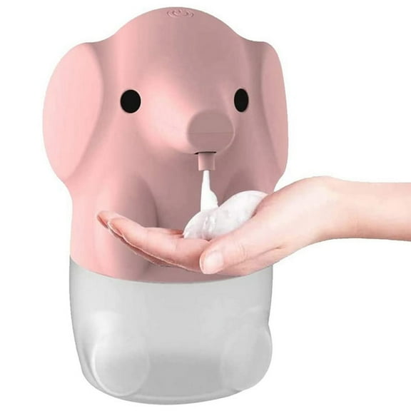 Automatic Soap Dispenser, Kids Foaming Dispenser Touchless Rechargeable, Cute Animal (Pink)