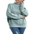 thumbnail image 1 of Automne Hiver Femmes Col Roulé Pull à Manches Longues en Vrac Gros Pull en Tricot, 1 of 7