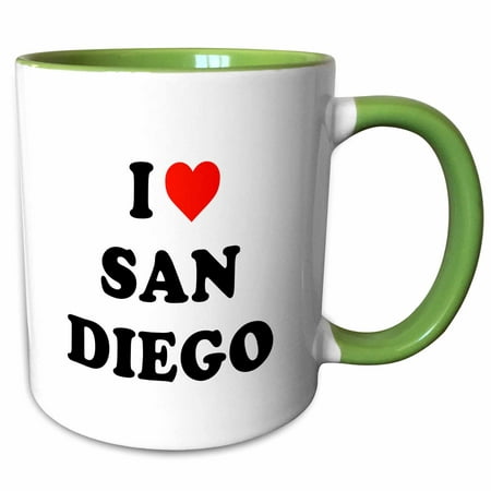 3dRose I HEART SAN DIEGO - Two Tone Green Mug,