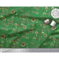 thumbnail image 3 of Soimoi Green Cotton Voile Fabric Artistic Leaves Print Sewing Fabric Yard 56 Inch Wide, 3 of 3