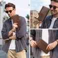thumbnail image 6 of Contact's Leather Family Passport Wallet for 6 Travel Passport Holder with Airtag RFID Blocking (Coffee), 6 of 10