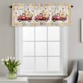 thumbnail image 2 of Rod Pocket Window Valances Red Truck Garden Flower Ladybird Short Kitchen Curtains Daisy Floral Retro Linen Window Treatment Drapes for Bedroom Bathroom Living Room 56x16In,1 Panel, 2 of 9