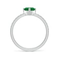 thumbnail image 2 of Angara Natural 0.6 Ct. Emerald with Diamond Heart Ring in Sterling Silver for Women (Ring Size: 4.5), 2 of 9