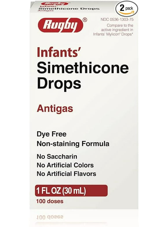 Newborns, Infants & Children Gas Relief Simethicone 20 mg/0.3ml Drops Dye Free Generic for Mylicon 1 oz (30ML) 2 PACK Total 2 oz