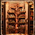 thumbnail image 2 of Book Nook Kits,Book Nook Kit Model Kits Craft Kits,Fantasy 3D Puzzle,Adults DIY Miniature Doll House Kit for Bookshelf Booknook,Tiny House with Sensor Led Light 6*5*8'', 2 of 7