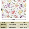 thumbnail image 5 of Watercolor Flower Throw Blanket Colorful Botanical Floral Printed Blanket Super Soft Flannel Throw Blanket Lightweight Fluffy Plush Fuzzy Bed Blanket for Bedding Sofa and Travel 50"X60", 5 of 6
