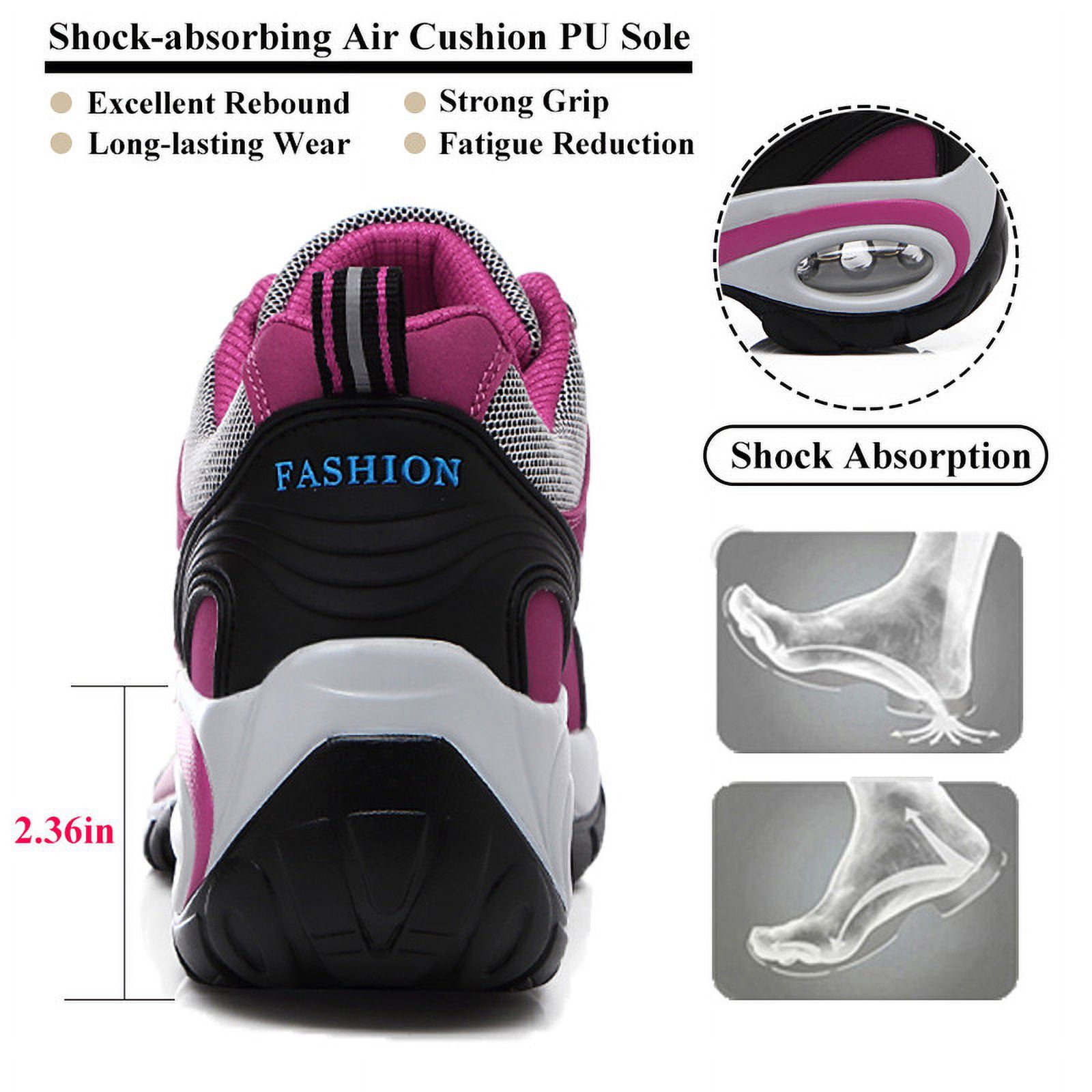 Stepedia Women's Hiking Shoes Athletic Anti-Slip Trekking Climbing Sneakers Walking Shoes with Arch Support, Rose