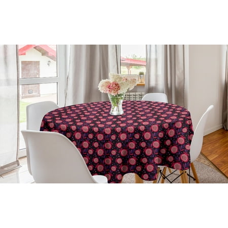 

Fruit Round Tablecloth Digitally Generated Sliced Pomegranates with Leaves Polka Dots Circle Table Cloth Cover for Dining Room Kitchen Decor 60 Charcoal Grey Dark Pink by Ambesonne