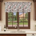 thumbnail image 6 of 2 Pack Pink Green Spring Floral Valances for Windows Bedroom Living Room Window Treatments, Vintage Botanical Summer Rod Pocket Valance Drapes Short Kitchen Curtains Over Sink 60"x18", 6 of 8