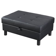 DAE Right Facing Sectional Sofa L-Shape Faux Leather Black