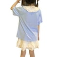 thumbnail image 4 of Women A-line Pleated Skirt Sweet Lace Patchwork High Waist Cake Skirt Elastic Waist Basic Skirts, 4 of 6