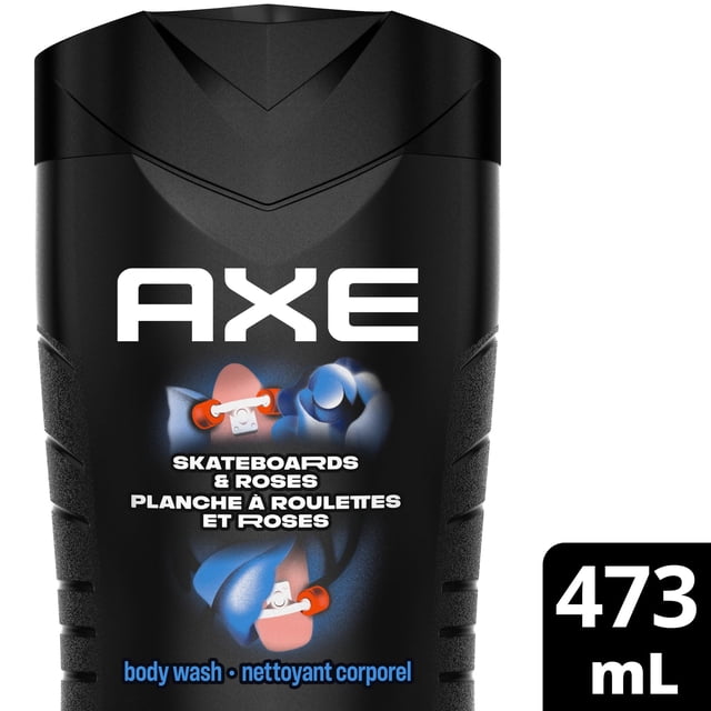 AXE Skateboards & Roses Body Wash for All Day Freshness, Cedarwood & Rose, Paraben-Free and Dermatologist Tested, 473mL
