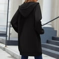 thumbnail image 5 of Hvyesh Long Hoodie for Women Oversized Long Tunic Sweatshirts Casual Fleece Hooded Jacket Winter Coats Outerwear with Pockets, 5 of 6