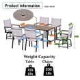thumbnail image 3 of 7 Piece Outdoor Patio Furniture Set,6-Person Dining Set with Cushioned Swivel Chairs, Textilene Table, All-Weather Backyard, Garden, Terrace Conversation Set, Beige, 3 of 10