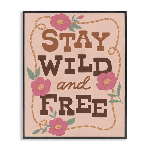 Stupell Industries Wild & Free Boho Girl Black Framed Giclee Art, design by Nina Seven