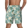 thumbnail image 2 of Lsque Mens Swim Trunks Lilies Flowers Pattern - Bathing Suit Compression Liner - Beach Swim Shorts Swimwear - (S-3XL) - Stretch Quick Dry -Medium, 2 of 9