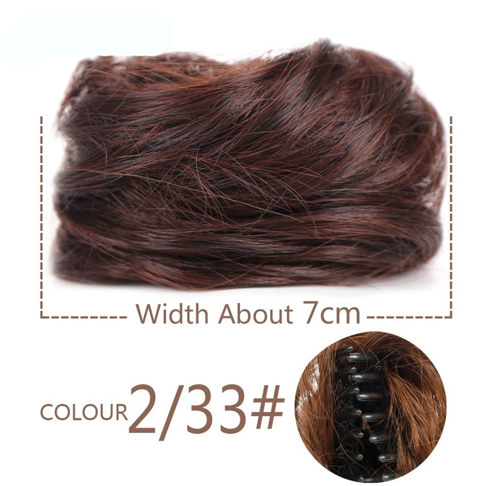 Space Buns Hair Pieces Synthetic Claw Clip in Mini Hair Scrunchies Extension
