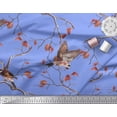 thumbnail image 3 of Soimoi Blue Rayon Fabric Dry Leaves & American Goldfinch Bird Print Fabric by Yard 42 Inch Wide, 3 of 3