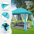 thumbnail image 5 of GAZEBETER 11' x 11' Pop up Gazebo with 4 Sidewalls Mosquito Netting-Waterproof and UV Resistant for Patios,Weddings,Blue, 5 of 9