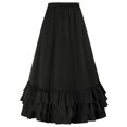 thumbnail image 4 of Womens Halloween Costumes Gothic Skirts for Women Gothic Dark Vintage Style High Waist Short Front Back Long Irregular Ruffle Edge Spliced Skirt, 4 of 6