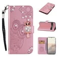 thumbnail image 1 of Wallet Case For Google Pixel 7, Embossed Owl Bling Diamond Premium PU Leather [Folio Flip][Kickstand][Card Slots][Wrist Strap][Kickstand]Phone Cover For Google Pixel 7, Rosegold, 1 of 7