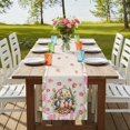thumbnail image 4 of Table Runners 90 Inches Long Dress Scarves, Easter Farmhouse Coffee/Dining/Kitchen Table Runner for Living Room, Retro Spring Bunny Colorful Eggs Flowers Leaves 13x90 Inch, 4 of 9