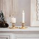 thumbnail image 2 of 2 Piece Gold Brass Metal Chamberstick Candle Holder Fits Candles, Candlesticks, Tealights and Pillar Candles - for Window and Mantle Display, 2 of 5