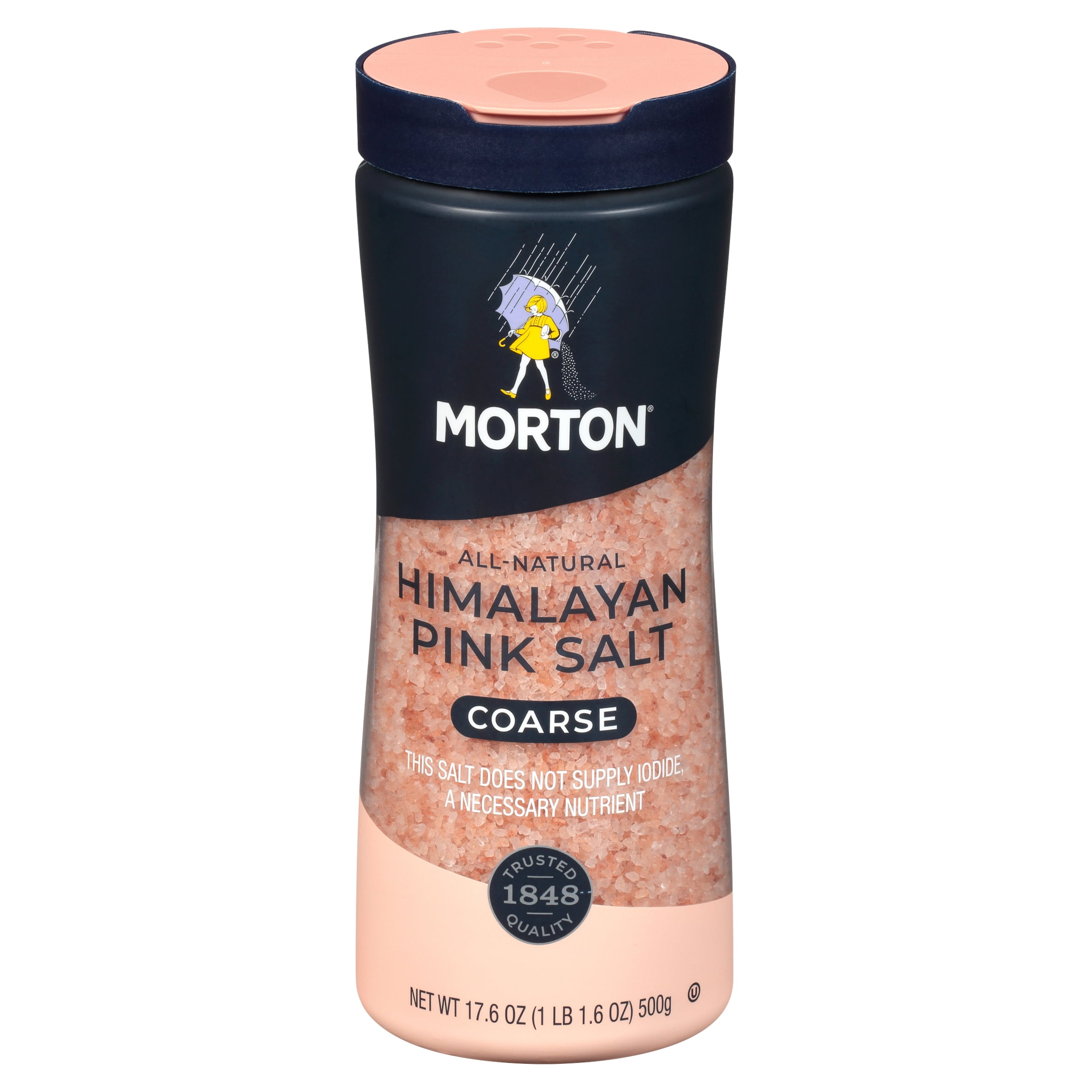 Morton Himalayan Pink Salt, Coarse - for Grilling, Seasoning and more (17.6 oz.)