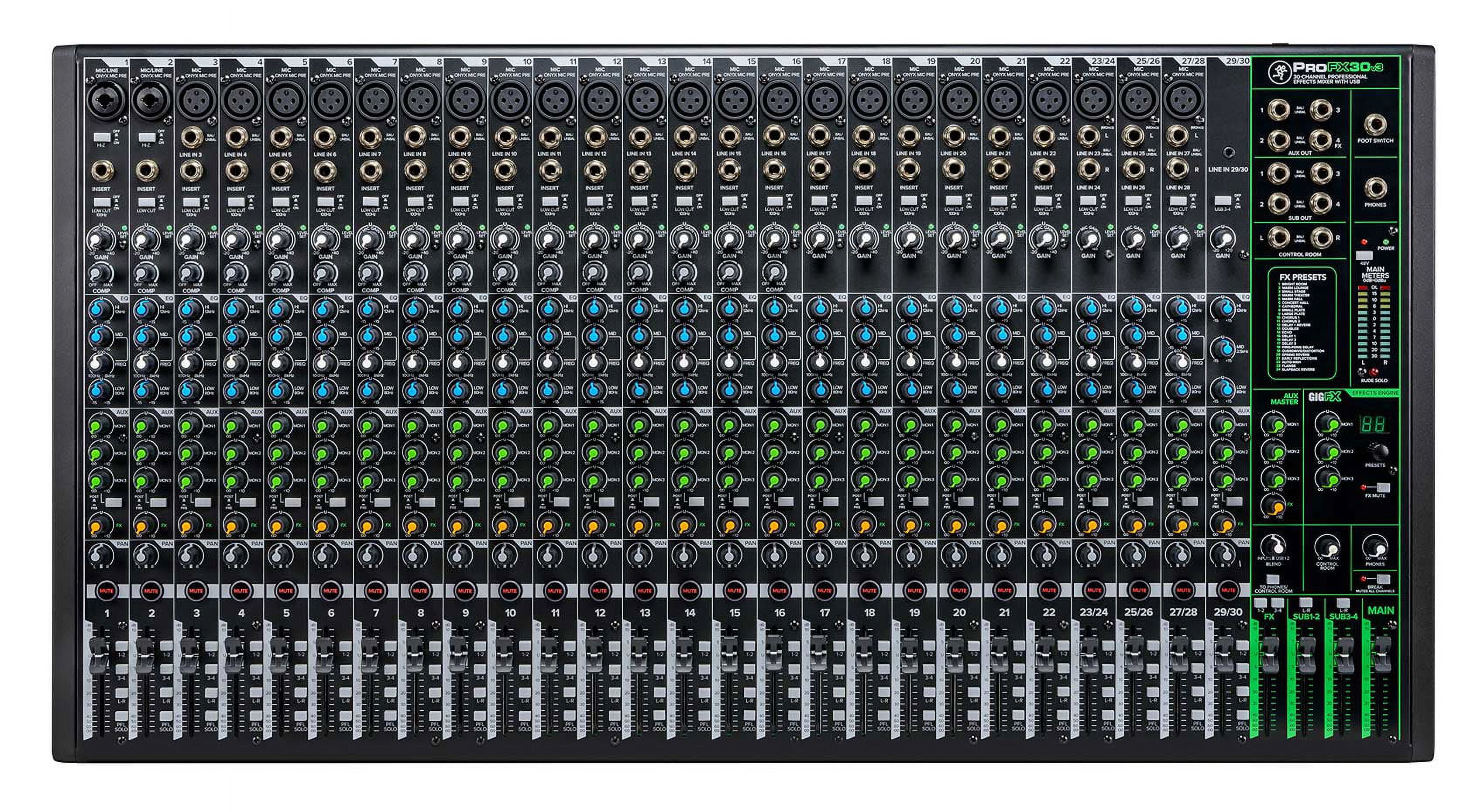 Mackie ProFX30v3 30 Channel 4-Bus Effects Mixer w/USB+Wireless Mics ProFX30 v3