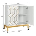 thumbnail image 2 of Homhougo 32.00 x 15.00 x 32.00 Accent Cabinet with Doors, Modern Wooden Sideboard, White, 2 of 18