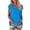 Blue, variant on Womens T Shirts, Women's Summer Fashion Casual V Neck Low Neckline Short Sleeved Solid Color Printed Loose T Shirt Top M