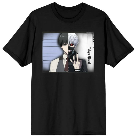 Tokyo Ghoul Ken Kaneki/Haise Sasaki Split Graphic Men’s Black Short Sleeve Tee-Small
