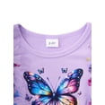 thumbnail image 4 of Toddler Girls Summer Tutu Dress Tulle Dresses Rainbow Sundress with Ruffled Sleeveless & Belt Party Princess Outfit for 6-7 Years Kids, Butterfly, 4 of 11