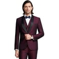 thumbnail image 2 of Mens 3 Piece Suit Shawl Lapel One Button Tuxedo Premium Dinner Jacket Vest Pants Set, 2 of 4