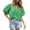 Green, variant on Women's Summer Tops Dressy Casual Short Lantern Sleeve V Neck Buttons Hollow Out Lace Embroidered Blouses Shirts
