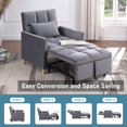 thumbnail image 3 of Aukfa Convertible Sleeper Chair Bed, Futon Chair, Adjustable Angle Backrest Chaise for Adults - Gray, 3 of 9